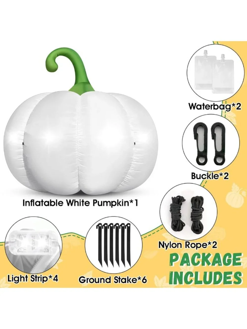 Giant 4.6FT Inflatable Pumpkin with LED Lights for Halloween & Fall Yard Decor